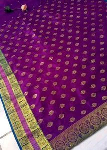 Elegant Banarasi Satin Shoulder Soft silk