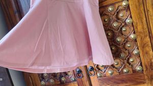 baby pink net peplum top (new)