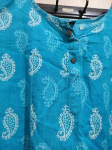 Teal Paisley Print Tunic Top