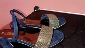 Shuz Touch Blue Rhinestone Heels Size 36