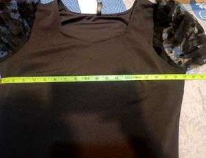 Black Puffed Sleeve Top