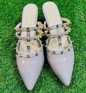 Studded Pointed Toe Mules