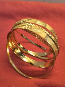 3" Golden Bangle Set of 6 count bangles