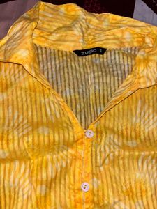 Yellow Tie-Front Top