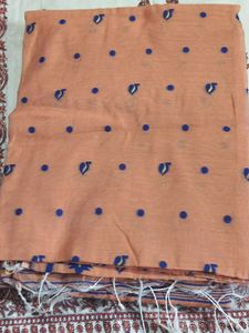 Peach Colour Cotton Saree