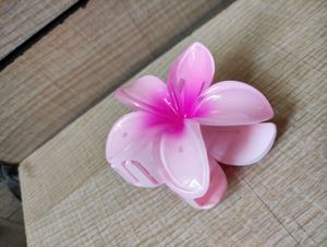 Pink Flower Hair Claw Clip