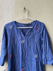 New 😍Embroidered Blue Kurta