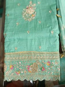 Teal Embellished Salwar Kameez