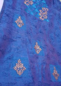 Embroidered Blue Churidar Top