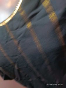 New Unused Xl Zari Stiped Black Kurta
