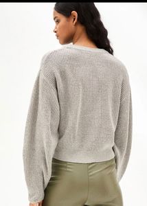 Gray Knit Pullover Sweater