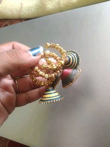 Hoop Jhumka Earrings(Handmade)