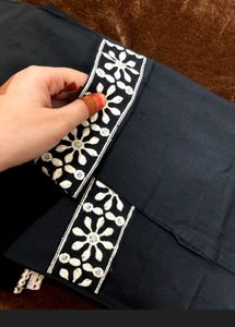 Elegant Black Embroidered Kurta Set