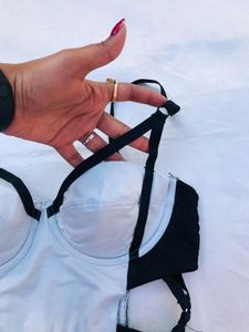 ⬇️PRICE DROP⬇️ Blue Cage-like Bustier Crop Top