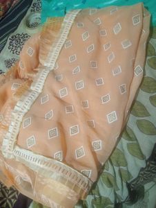 Peach Color Saree Looks Stunning