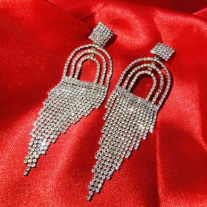 Sparkling Fringe Dangle Earrings