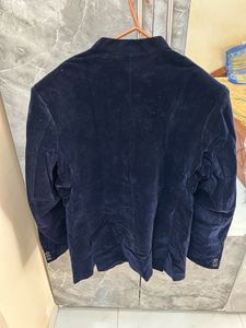 Stylish Navy Blue Velvet Jacket