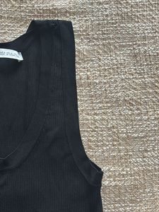 ZARA Ribbed Tank (Black)