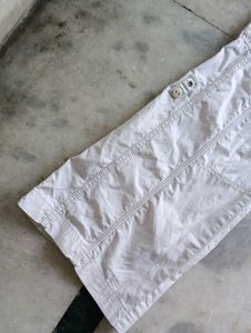White Baggy Cargo Pants (Unisex)