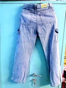Light Wash Cargo Jeans