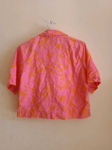 Zara Pink Floral Linen Top