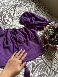 Bardot Top With Marie Sleeves