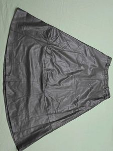 ZARA Faux Leather Circular Skirt