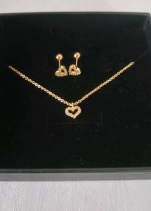 Dainty Heart Necklace &amp; Earring Set