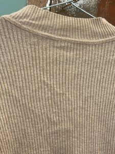 Ribbed Knit Mock Neck Top