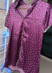 Purple Floral Pajama Set