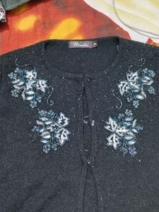 Embellished Black Cardigan