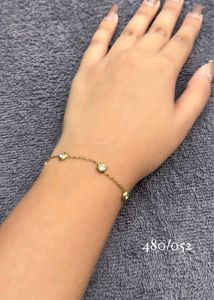 Gold Bracelet with Crystals