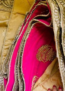 Soft Double colour heavy work saree