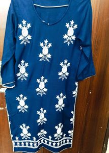 Embroidered Blue Kurti