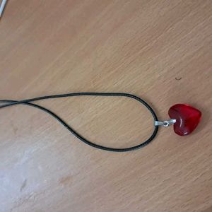Aesthetic Red Heart Pendant Necklace ♥️🍁🍂