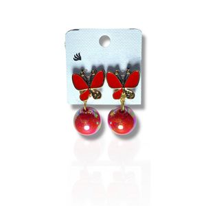 Red Butterfly Drop Earrings – Cute & Trendy Look