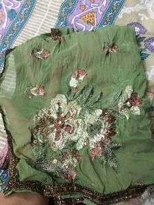 Green Embroidered Dupatta