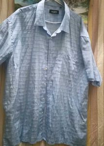Men's Blue Plaid Button-Down Shirt