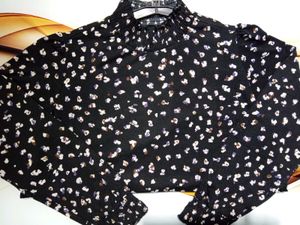 Patterned Mock Neck Top