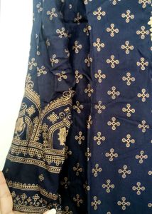 Navy &amp; Gold Print Kurti