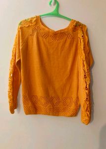Unused Stylish Yellow Color Sweatshirt/ Top Women