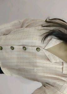 Striped Button-Up Blazer