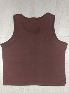Brown LA Crop Tank