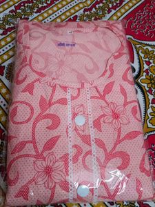 Pink Colour Floral Print Kurt And Pant Set