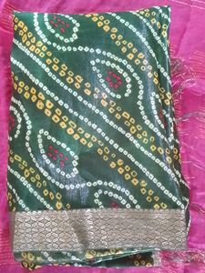 Bandhej Saree With Blouse Piece