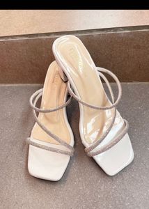 Glitter White Heels 👠