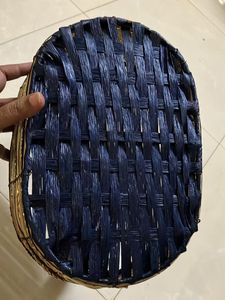 Woven Storage Nlue Gold Basket