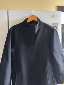 Elegant Black Wool Blend Coat