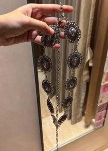 Ethnic Silver Metal Waist Chain Belt