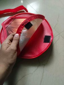 Red Doll Print Circle Bag